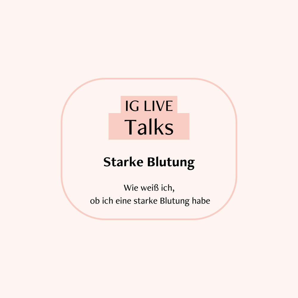 IG Live Talks über Starke Blutung Cover auf rosafarbenen Hintergrund